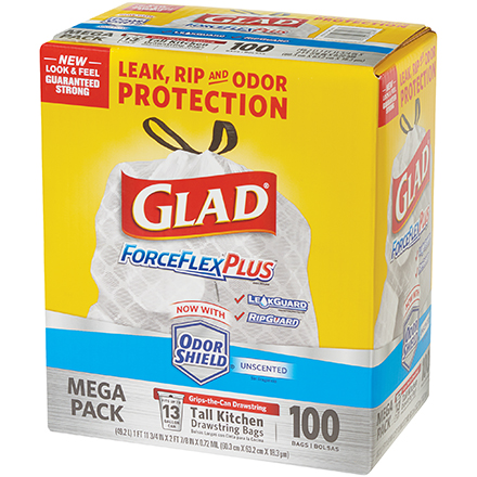 Glad<span class='rtm'>®</span> ForceFlex<span class='rtm'>®</span> Trash Bags - 13 Gallon, White