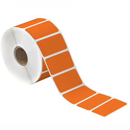 2 x 1" Orange Desktop Direct Thermal Label