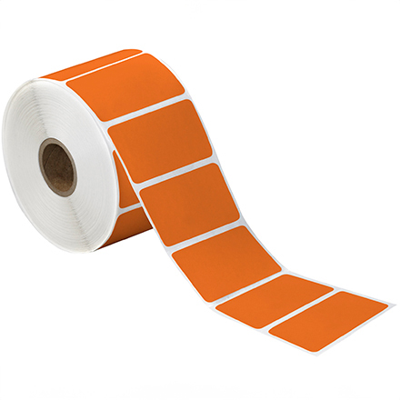 2 <span class='fraction'>1/4</span> x 1 <span class='fraction'>1/4</span>" Orange Desktop Direct Thermal Label