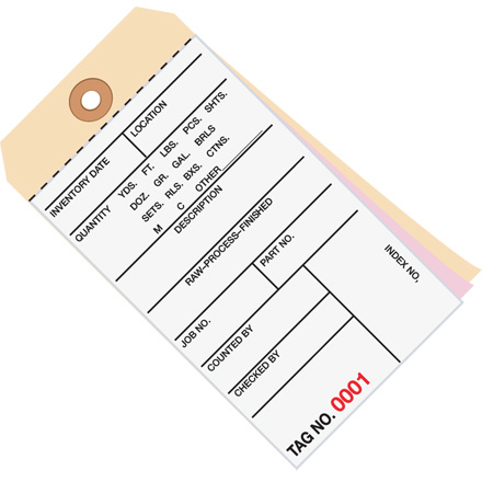 6 <span class='fraction'>1/4</span> x 3 <span class='fraction'>1/8</span>" - (5500-5999) Inventory Tags 3 Part Carbonless # 8