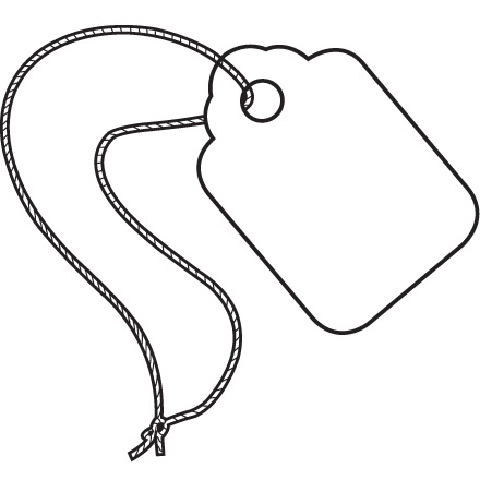 3/4 x 1 <span class='fraction'>3/32</span>"  White Merchandise Tags - Pre-Strung