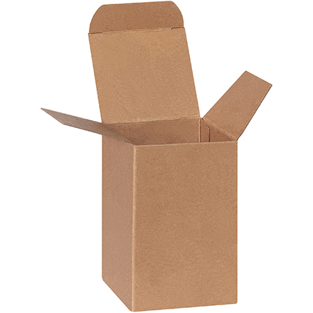 2 <span class='fraction'>1/2</span> x 2 <span class='fraction'>1/2</span> x 4" Heavy Duty Kraft Reverse Tuck Folding Cartons